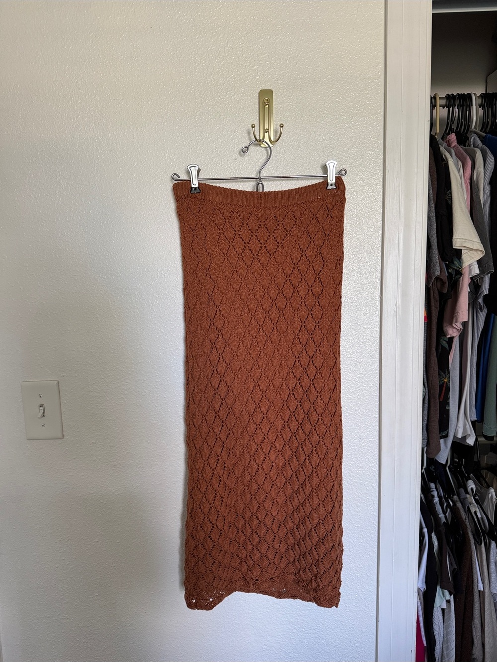 Women’s Knit Maxi Skirt - Rust